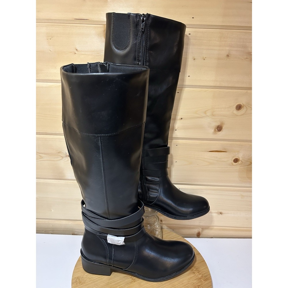 St Johns Bay Women's Black Douglas Knee High 8M Riding Boots NWT